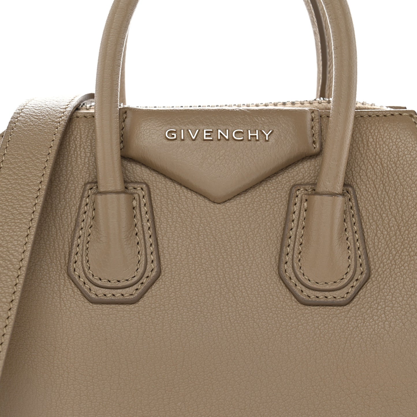 Sugar Goatskin Mini Antigona Beige Camel