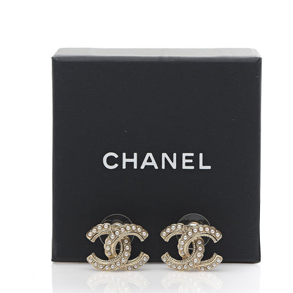 Chanel Pearl Queen of France CC Earrings Gold 5 of 5
