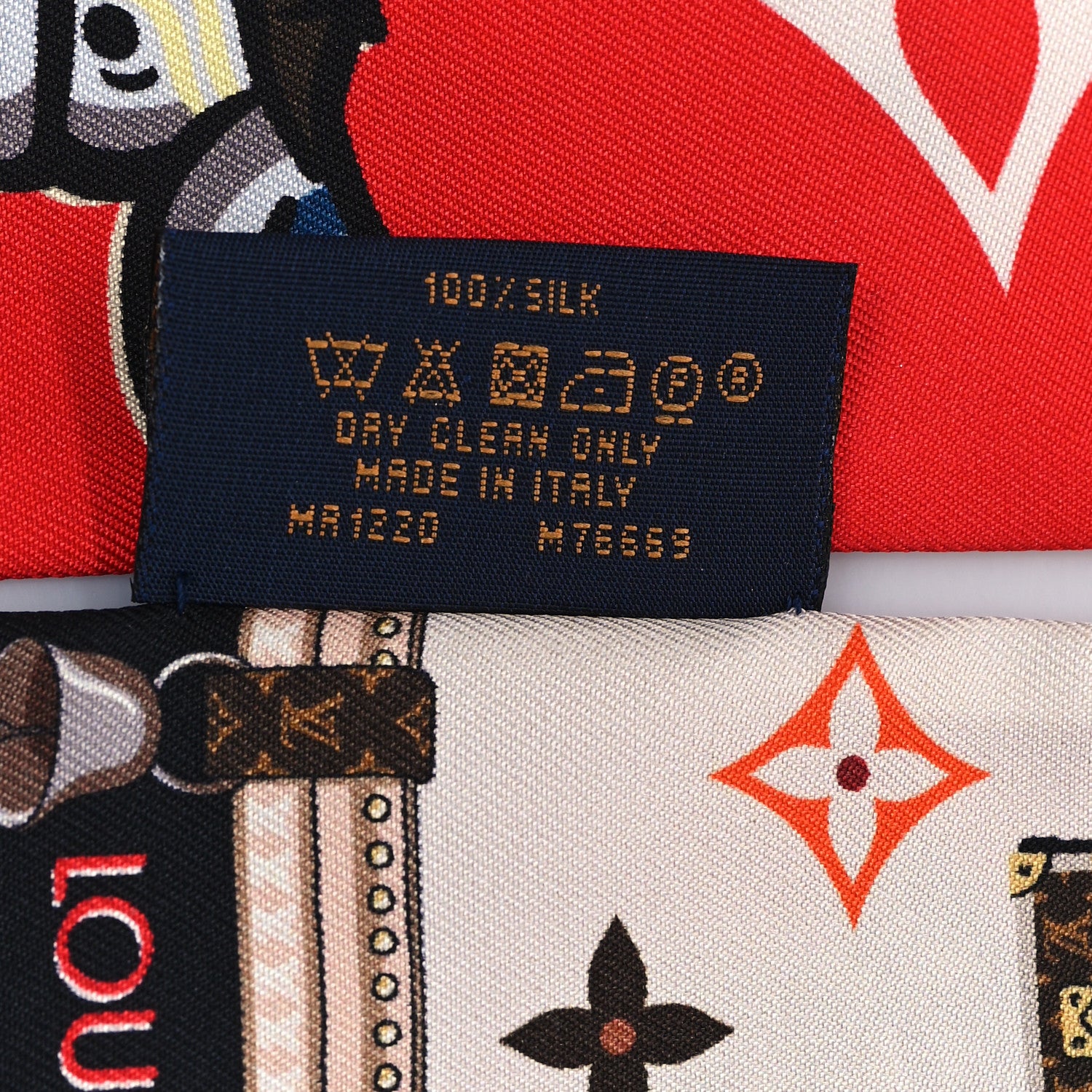 Louis Vuitton Silk Monogram Rodeo Bandeau Red 3 of 3
