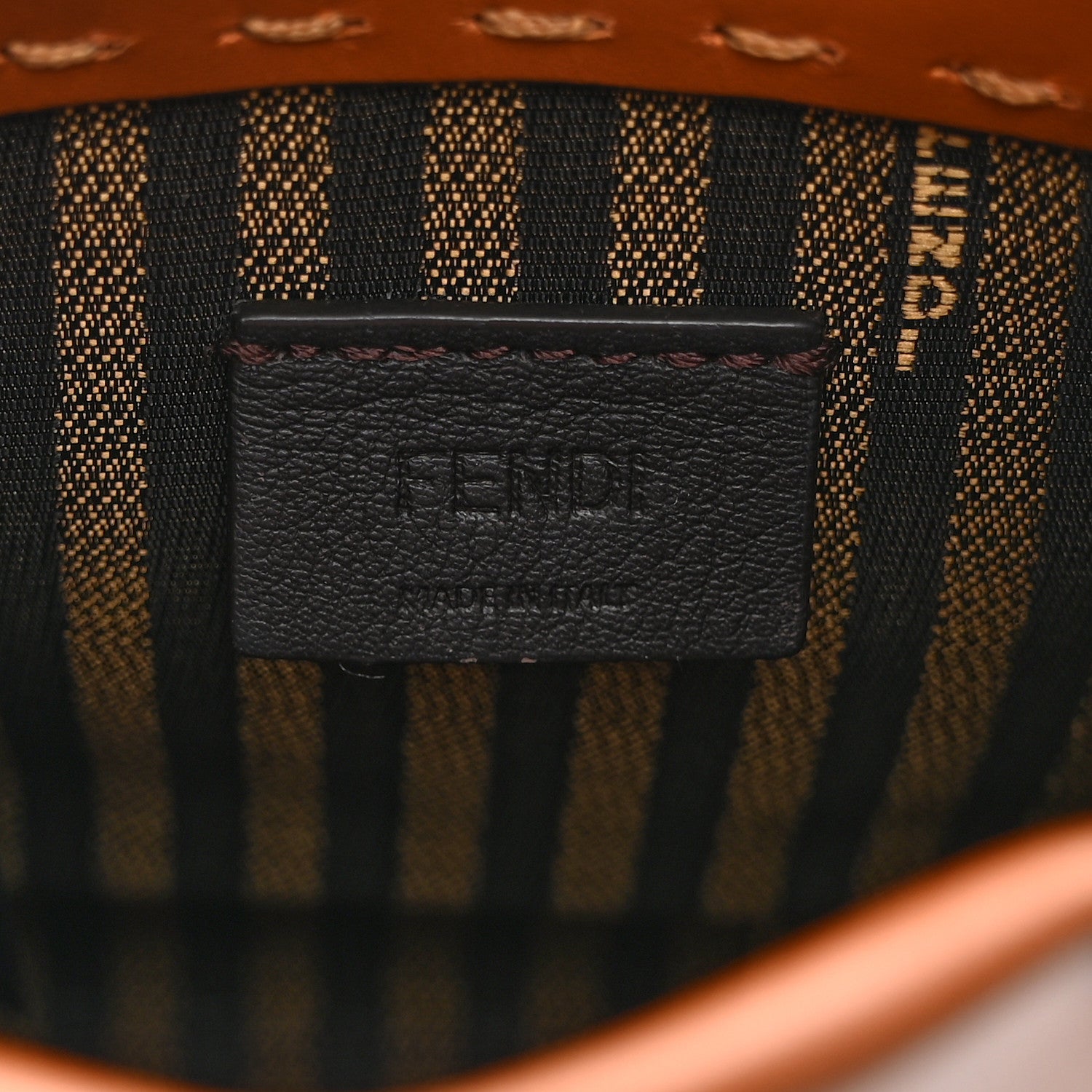 Fendi Vitello King Plexiglass Logo Embossed Mini Fendi Sunshine