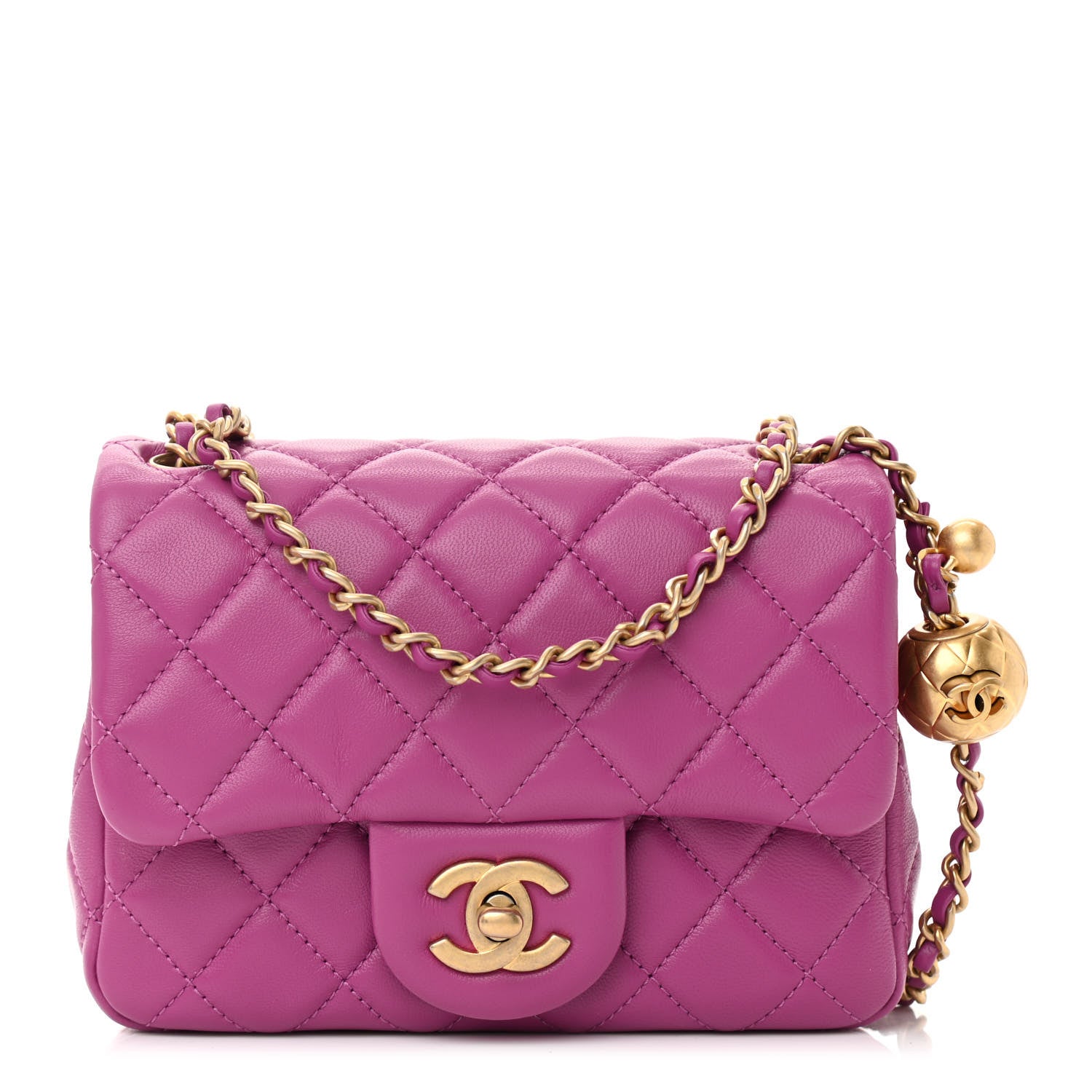 Chanel Lambskin Quilted Mini Pearl Crush Flap Purple 1 of 8