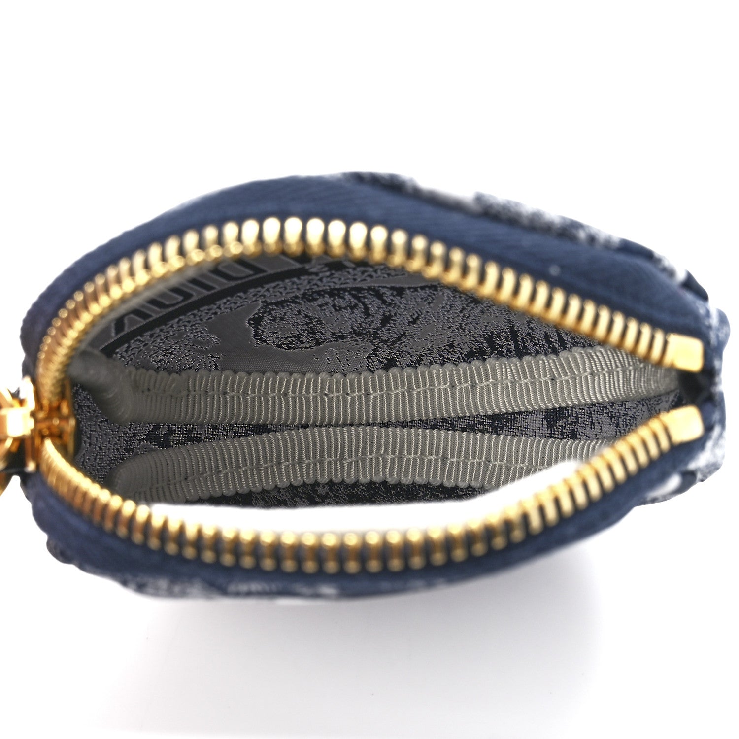 Christian Dior Technical Fabric Embroidered Toile De Jouy DiorTravel Round Coin Purse Blue 5 of 11