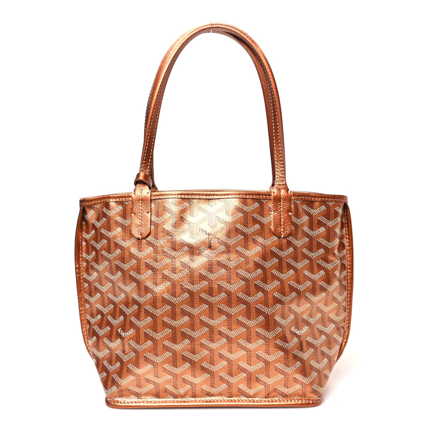 Goyardine Precious Metals Reversible Mini Anjou Rose Gold