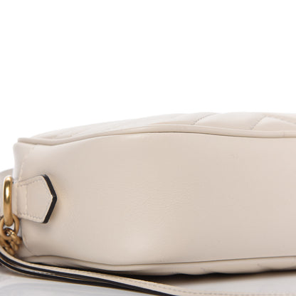 Gucci Calfskin Matelasse Mini GG Marmont Chain Shoulder Bag White 6 of 10