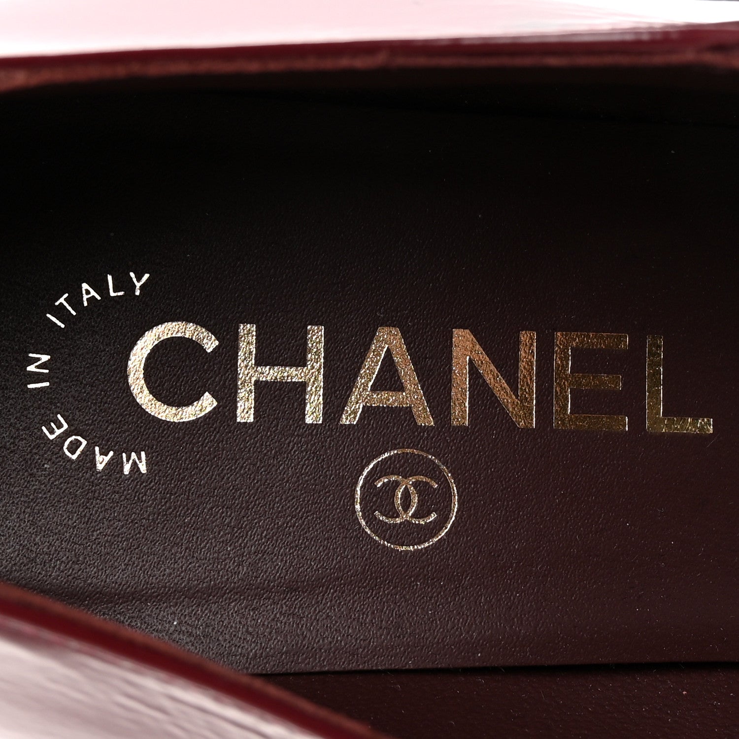 Chanel Shiny Goatskin Cap Toe Mary Jane Pumps 40 Burgundy Dark Grey 8 of 10
