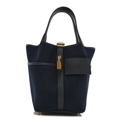 Hermes Toile Goeland Swift Cargo Picotin Lock 18 Bleu Marine 1 of 11