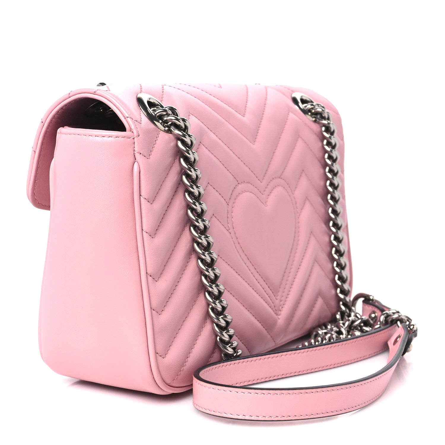 Gucci Calfskin Matelasse Small GG Marmont Shoulder Bag Wild Rose 3 of 11