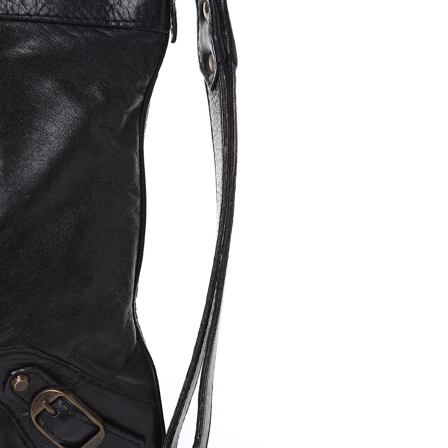 Agneau Classic Hardware Flat Handle Clutch Black