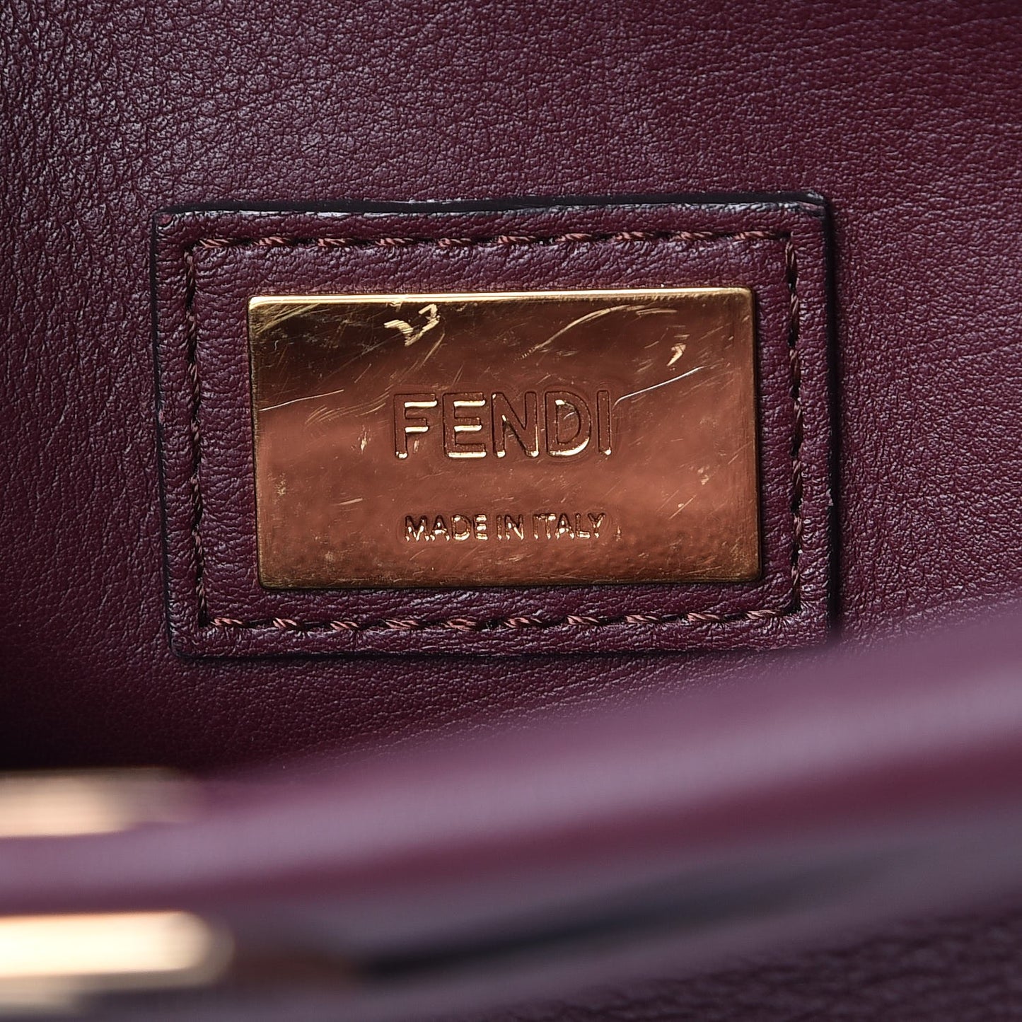 Vitello Seta Waves Bi-Color Medium Peekaboo Iconic Satchel Bordeaux Latte