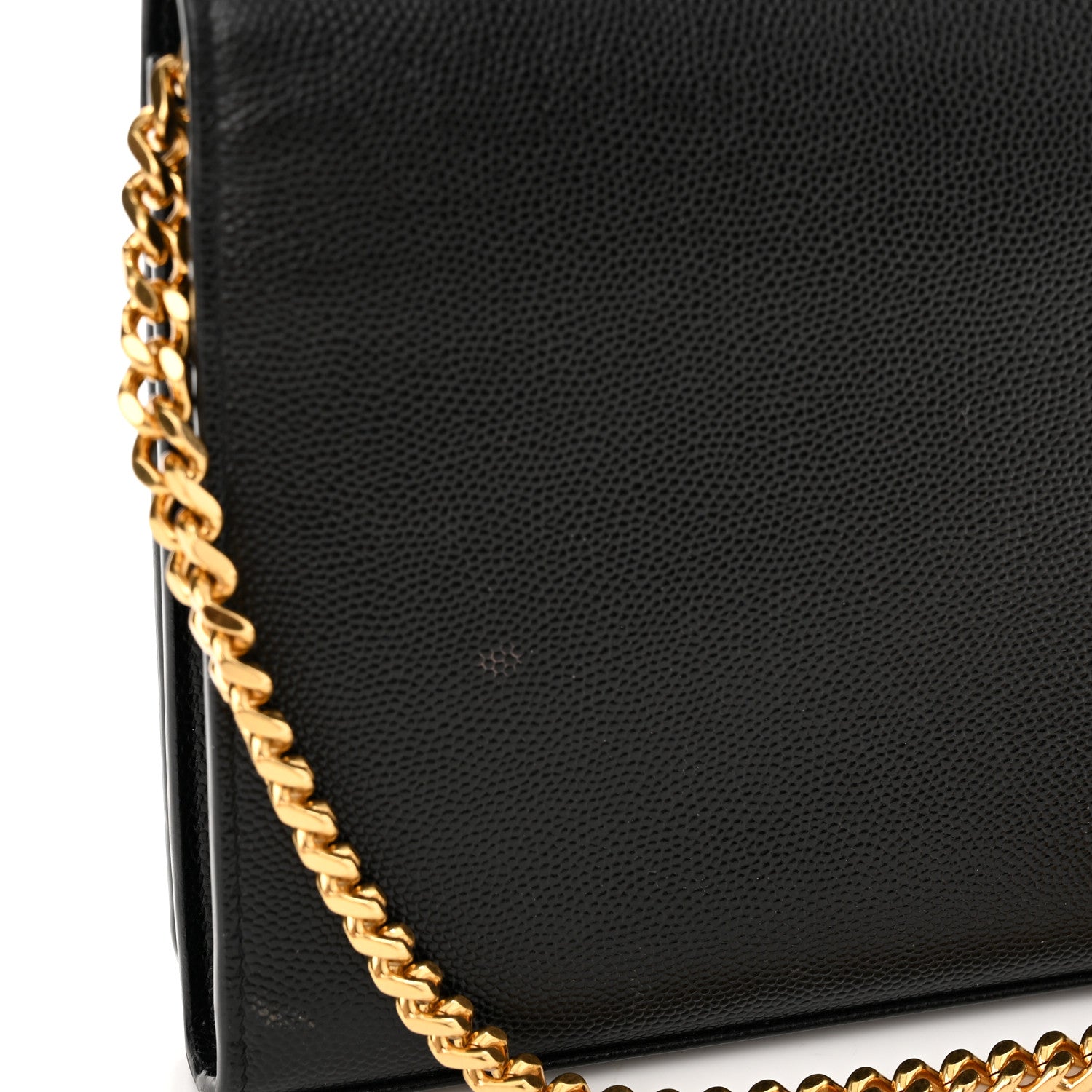 Saint Laurent Grain De Poudre Monogram Chain Wallet Black 17 of 17
