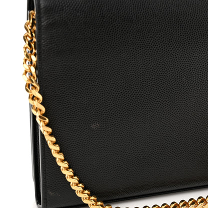 Saint Laurent Grain De Poudre Monogram Chain Wallet Black 17 of 17