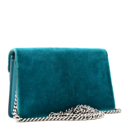 Gucci Velvet Super Mini Dionysus Shoulder Bag Pavone Cyan 3 of 11