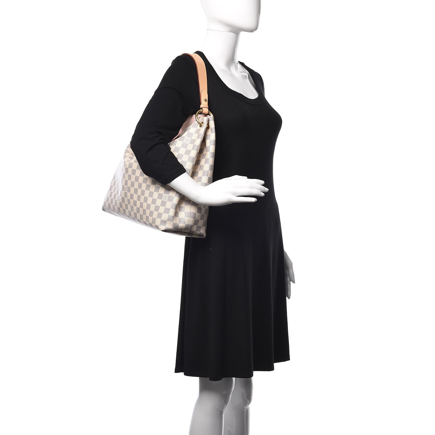 Louis Vuitton Damier Azur Graceful MM Rose Ballerine 2 of 12