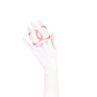 Chanel Resin CC Wide Cuff White Pink 2 of 4