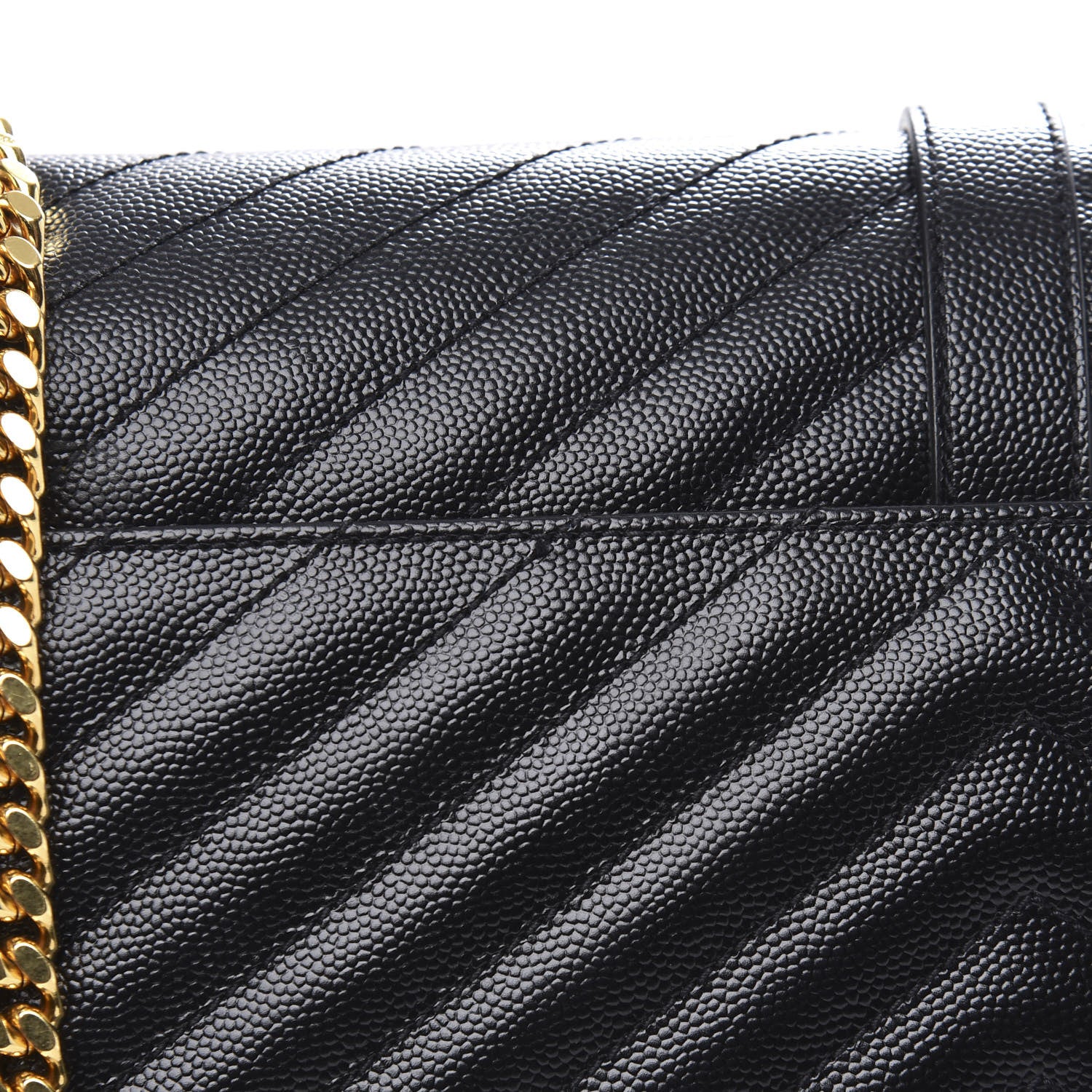Saint Laurent Grain De Poudre Matelasse Chevron Large Monogram Satchel Black 10 of 12