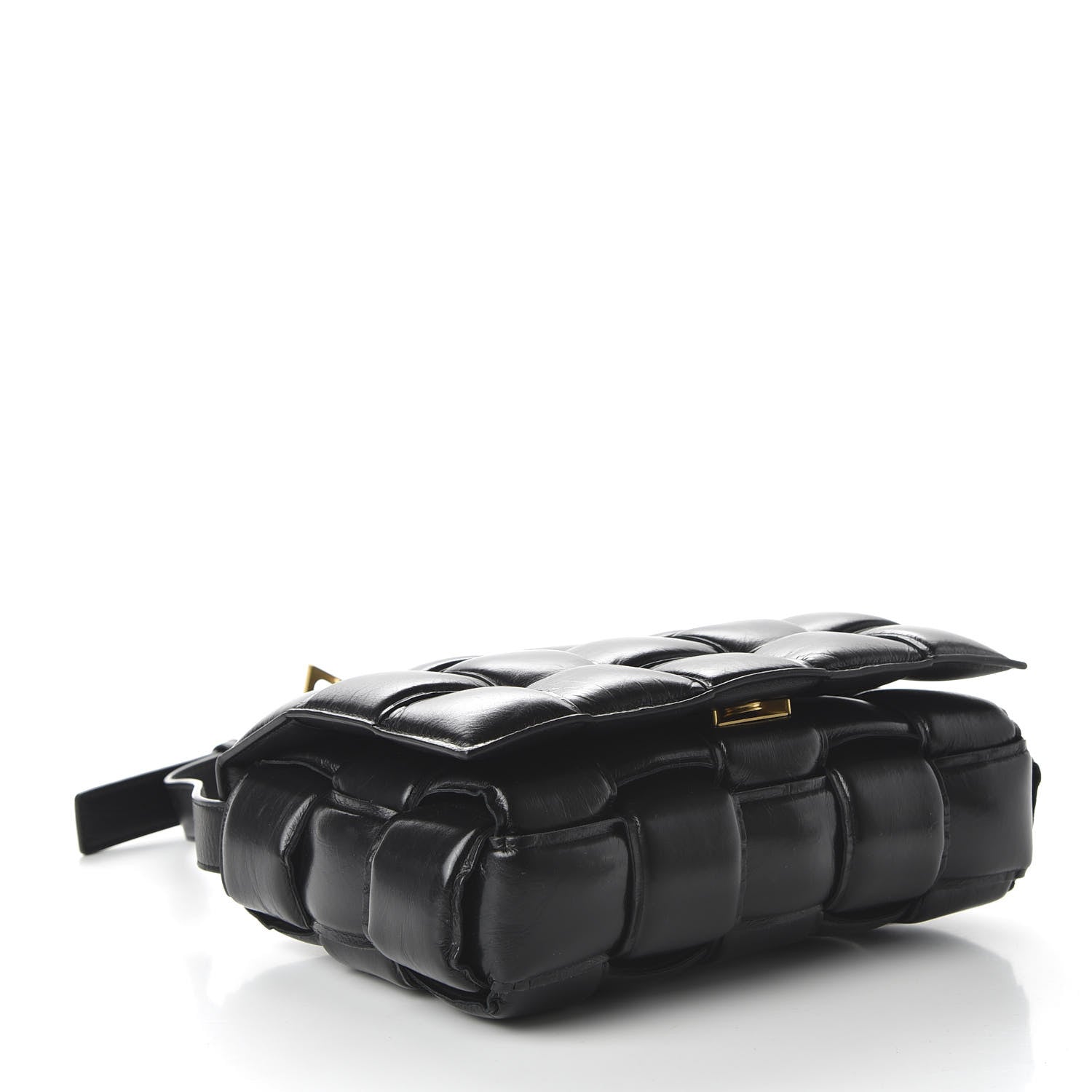 Bottega Veneta Paper Calfskin Maxi Intreccio Padded Cassette Crossbody Bag Black 4 of 9