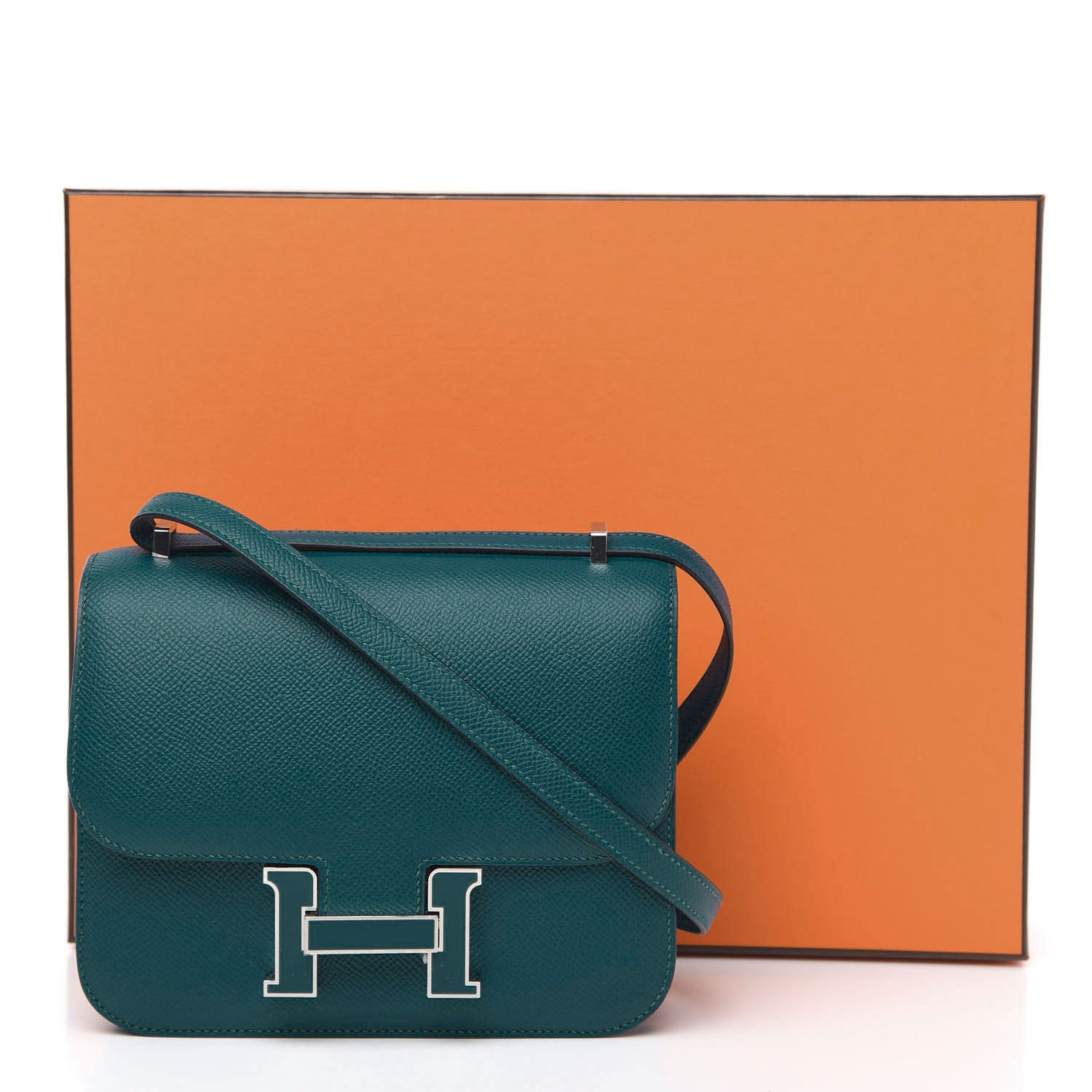 Hermes Epsom Enamel Constance 18 Vert Bosphore 10 of 10