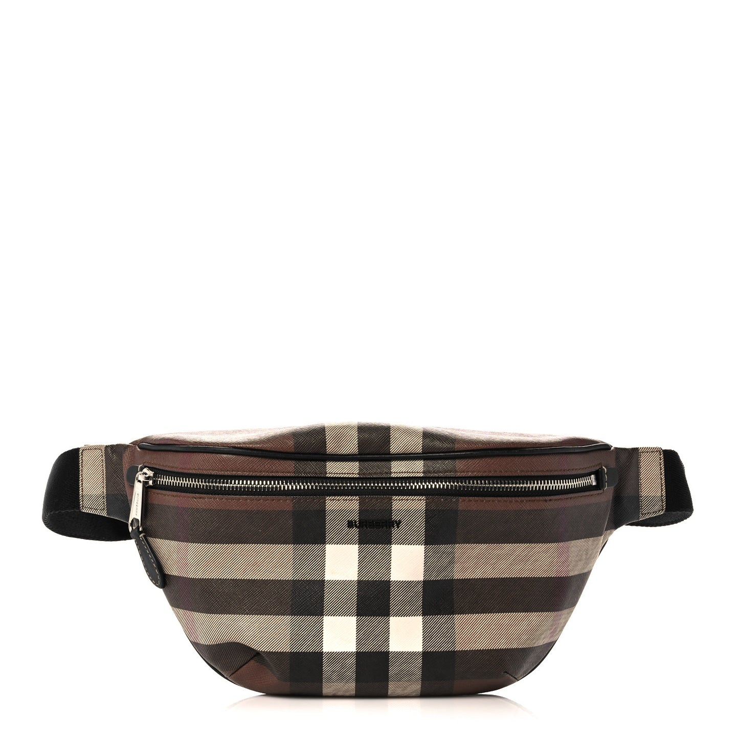 E-canvas Check Bum Bag Dark Birch Brown