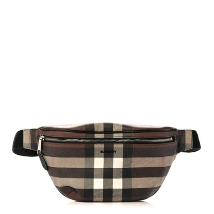 Burberry E-canvas Check Bum Bag Dark Birch Brown 1 of 11