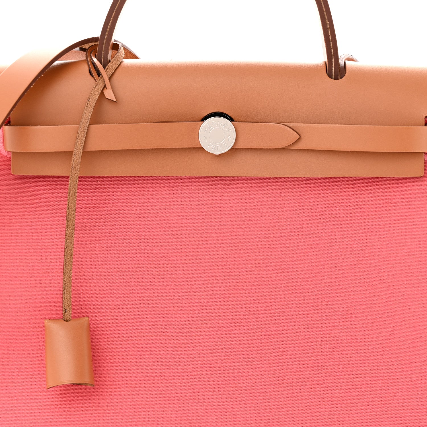 Hermes Vache Hunter Toile Herbag Zip 31 PM Rose Azalee Natural 9 of 12