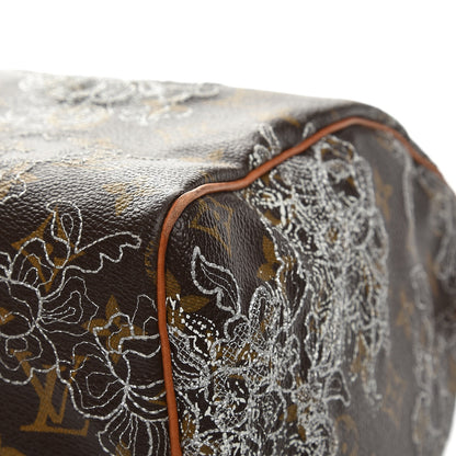 Louis Vuitton Monogram Dentelle Speedy 30 Silver 13 of 15