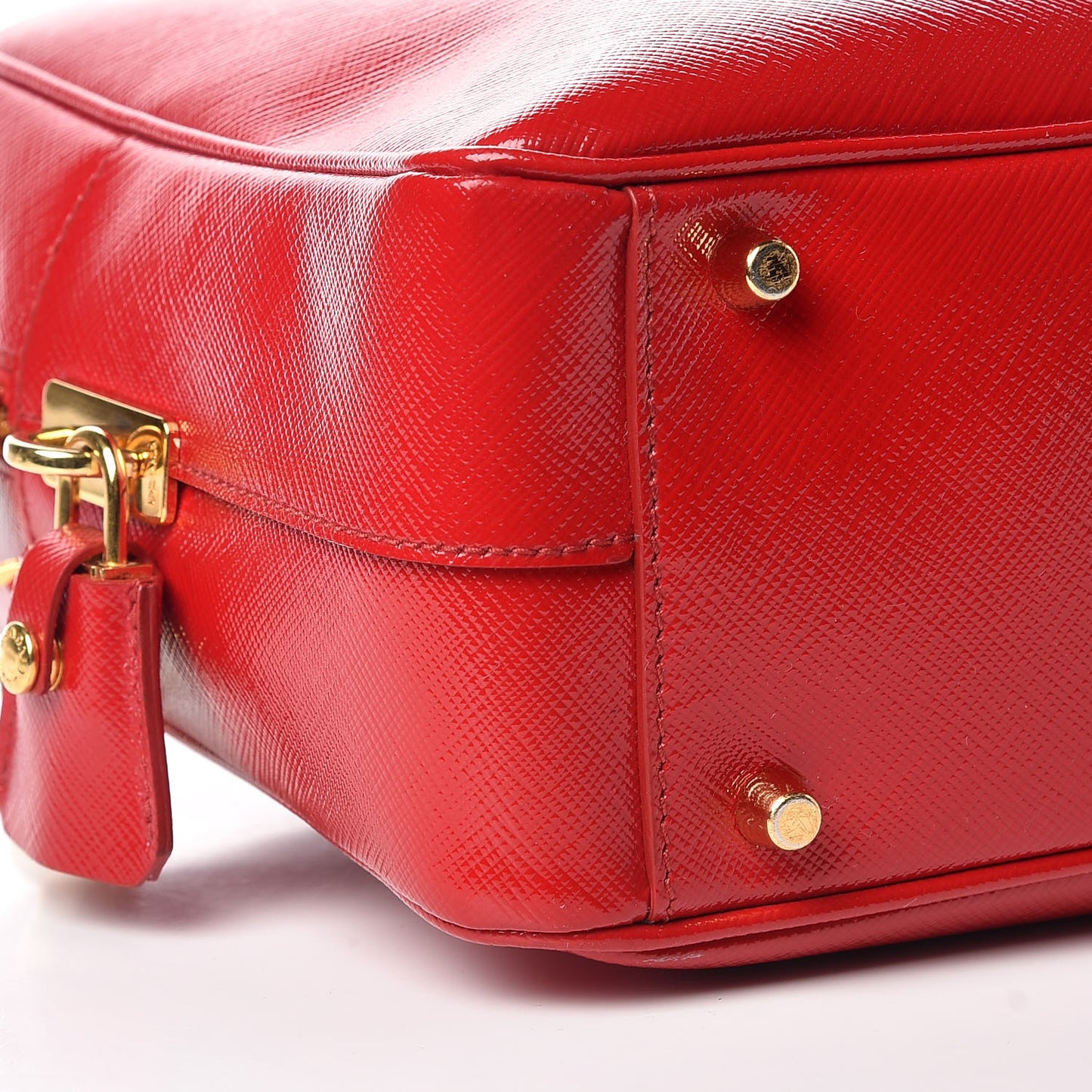 Saffiano Vernice Floral Bauletto Bag Rosso Bianco
