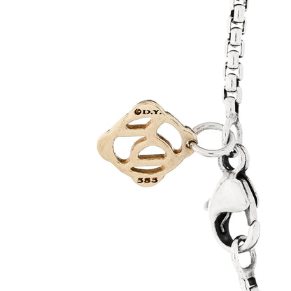 David Yurman Sterling Silver 14K Yellow Gold Petite X Cross Pendant Necklace 5 of 5