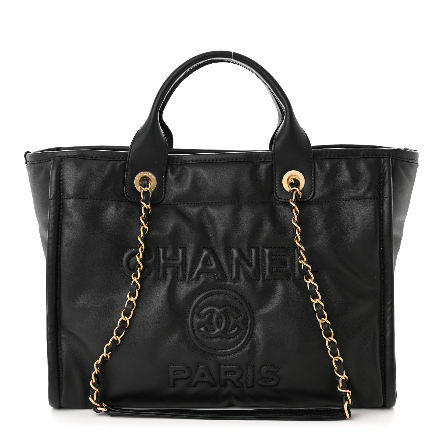 Chanel Calfskin Small Deauville Tote Black 3 of 12