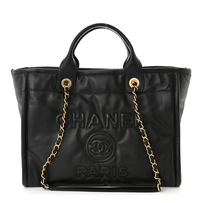 Chanel Calfskin Small Deauville Tote Black 3 of 12