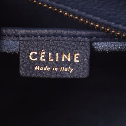 Celine Drummed Calfskin Nano Luggage Marine 9 of 13