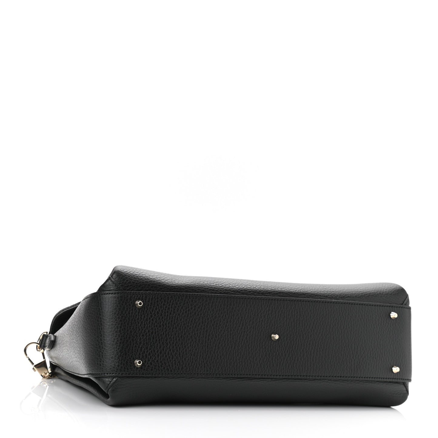 Dollar Calfskin Medium Interlocking G Top Handle Shoulder Bag Black