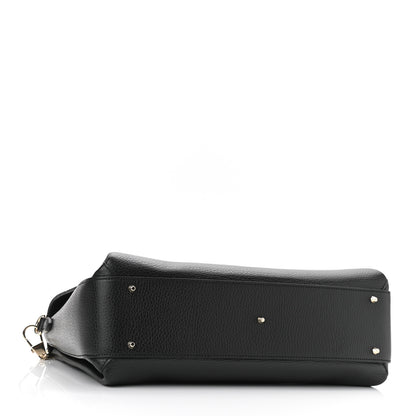 Gucci Dollar Calfskin Medium Interlocking G Top Handle Shoulder Bag Black 4 of 10