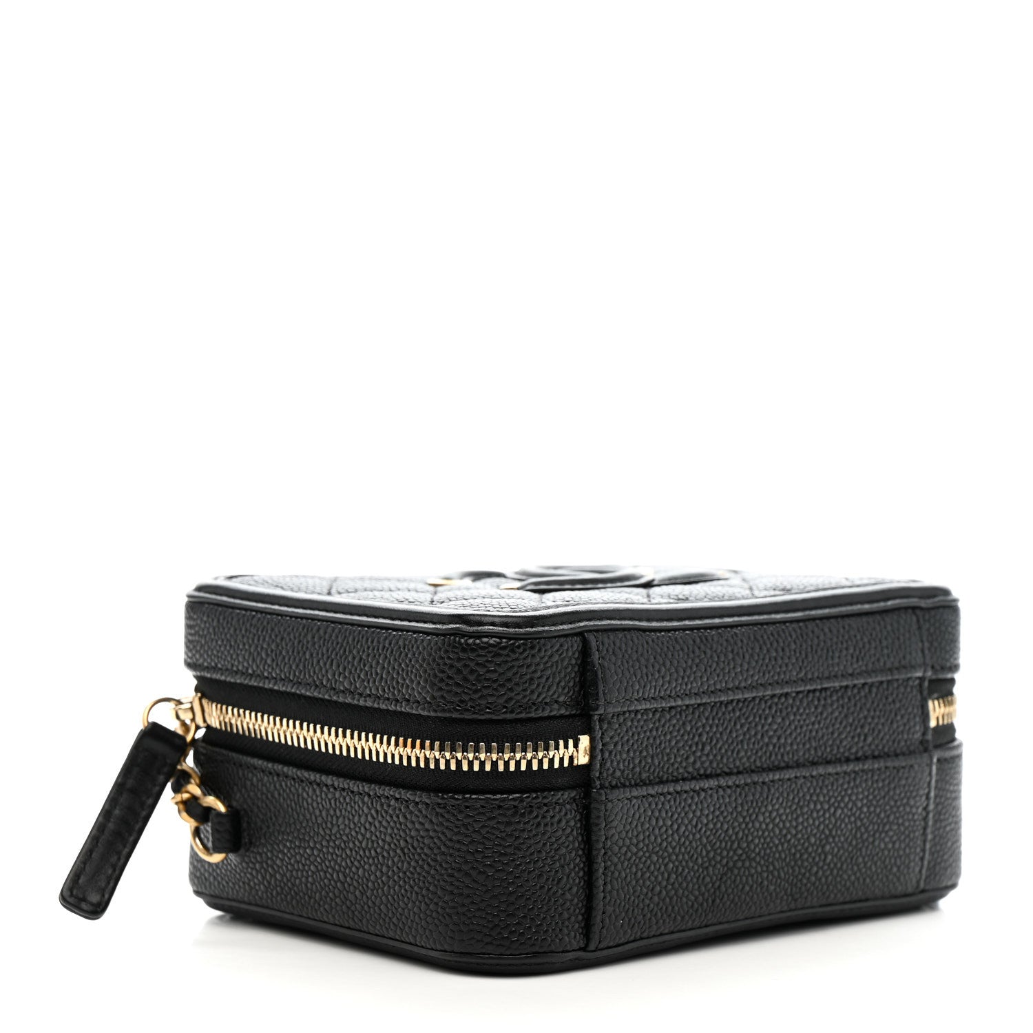 Chanel Caviar Quilted Small CC Filigree Vanity Case Black 4 of 11