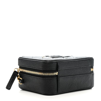 Chanel Caviar Quilted Small CC Filigree Vanity Case Black 4 of 11