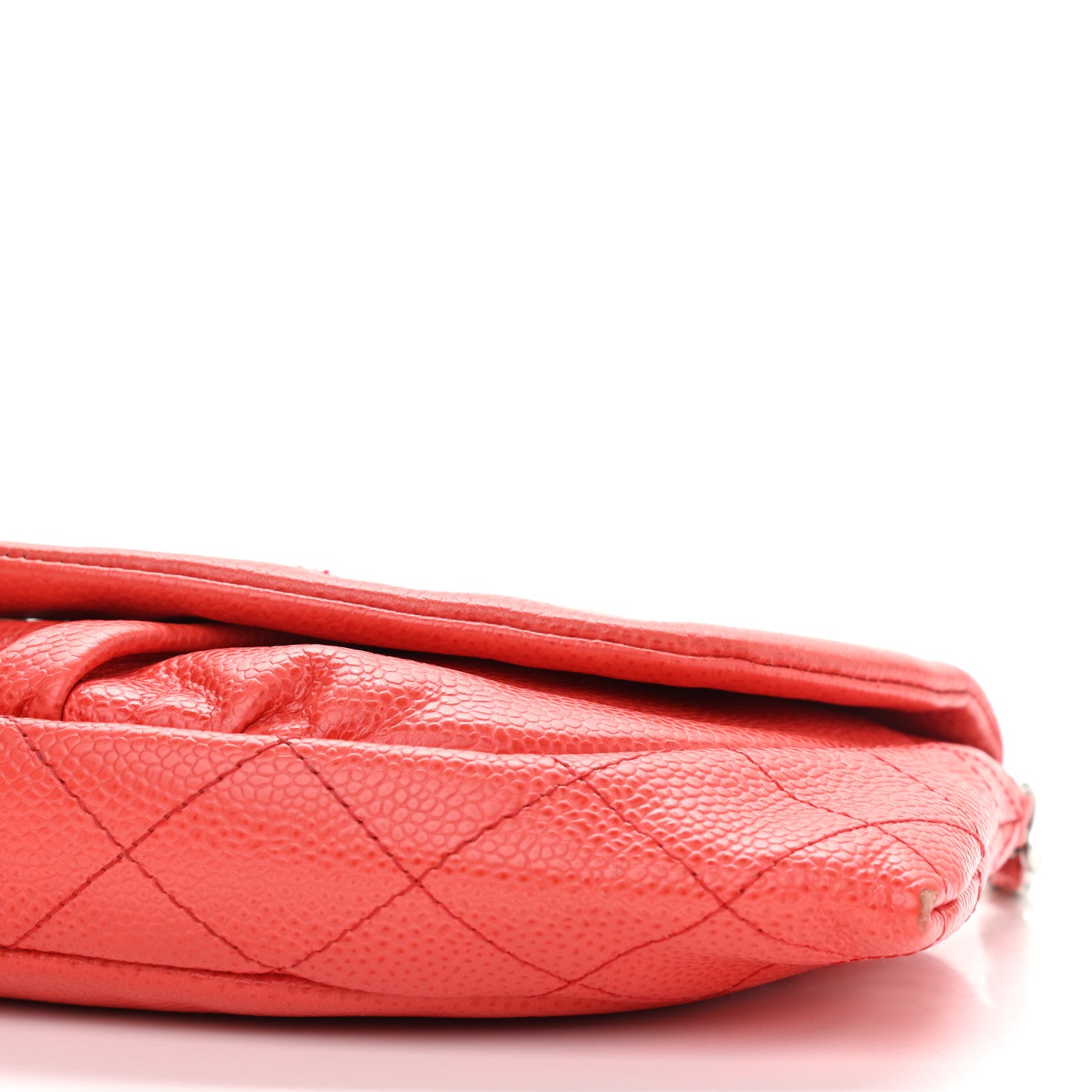 Chanel Caviar Half Moon Wallet On Chain WOC Red 10 of 13