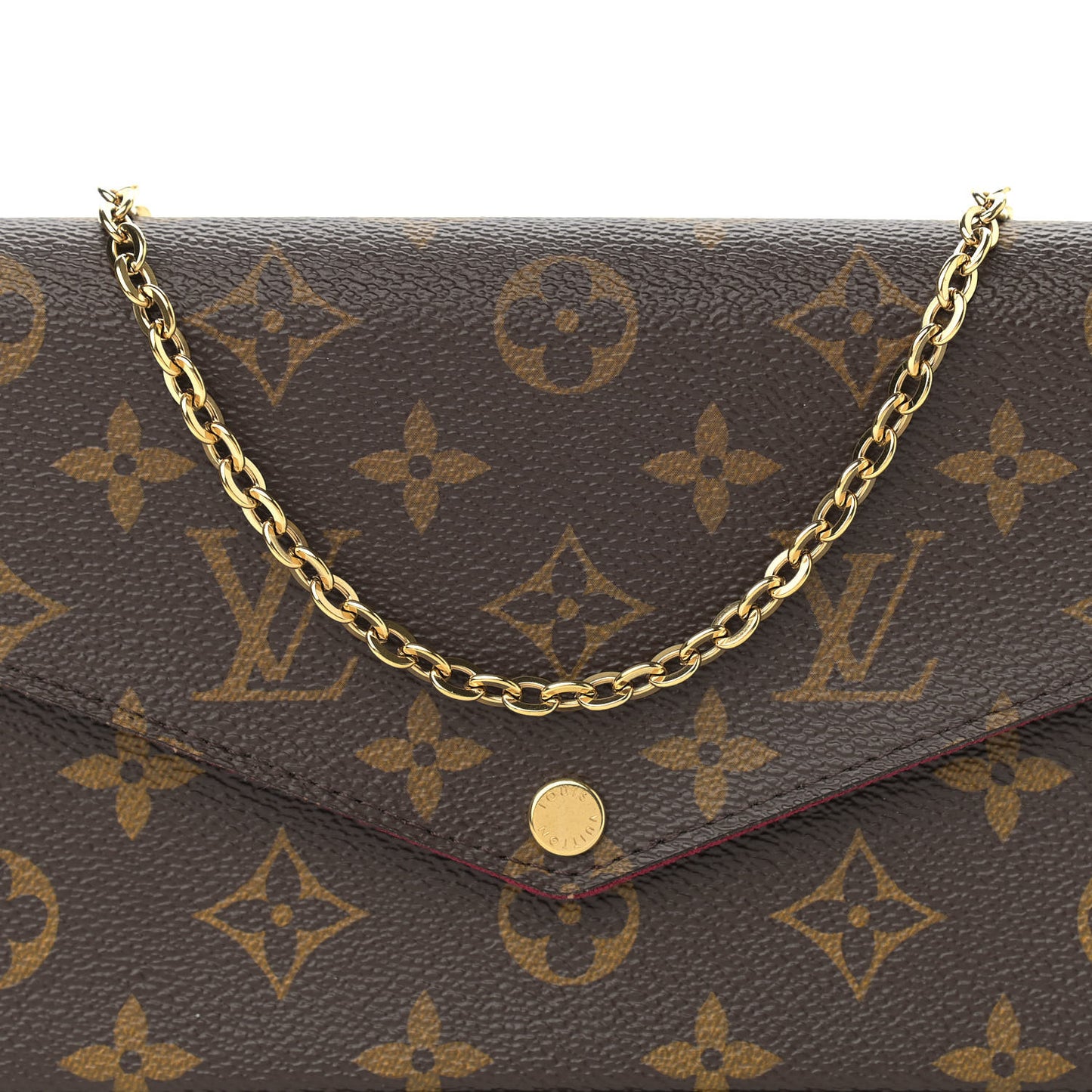 Monogram Pochette Felicie Chain Wallet Fuchsia
