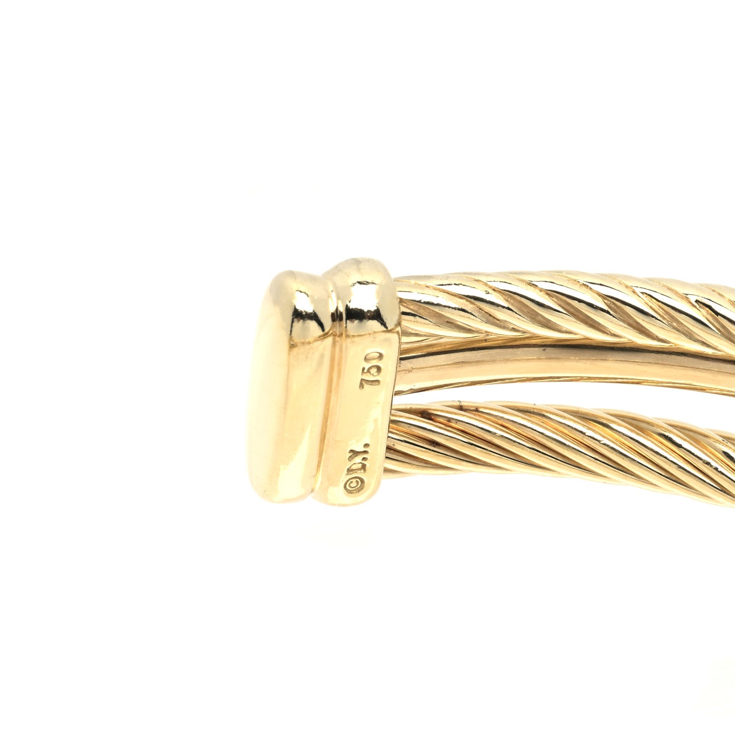 18K Yellow Gold Diamond 7mm Crossover X Bracelet