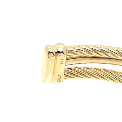 David Yurman 18K Yellow Gold Diamond 7mm Crossover X Bracelet 3 of 3