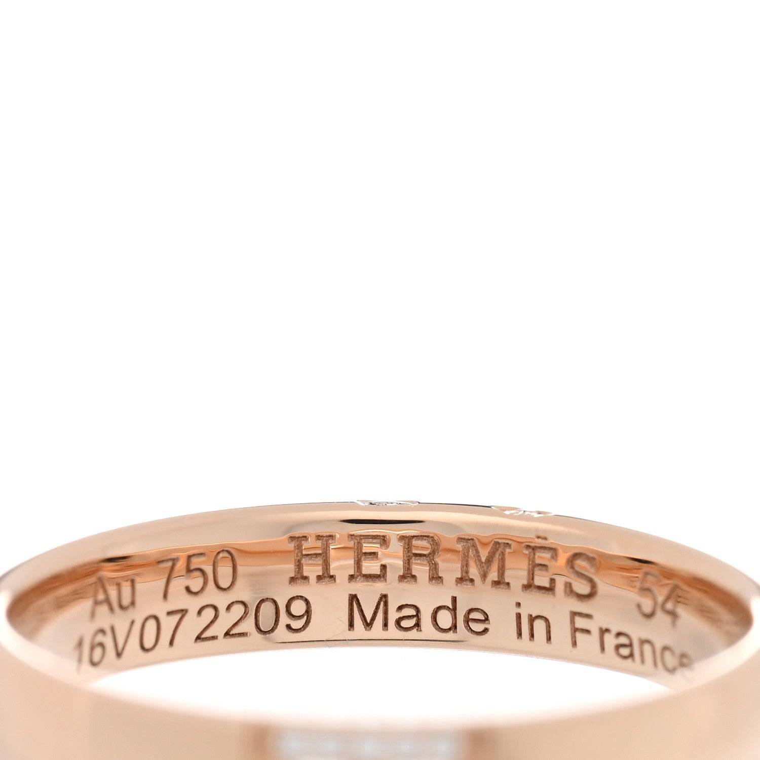 Hermes 18K Rose Gold Diamond Ever Herakles Wedding Band Ring 54 6.75 4 of 5