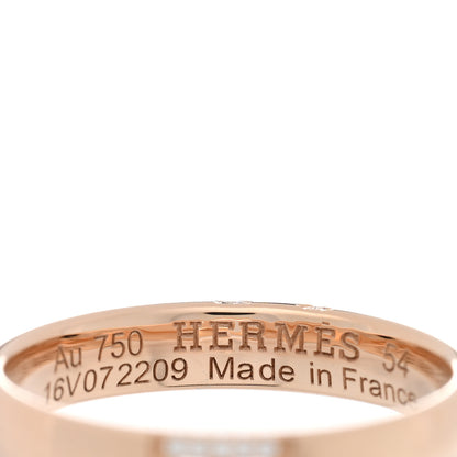 Hermes 18K Rose Gold Diamond Ever Herakles Wedding Band Ring 54 6.75 4 of 5