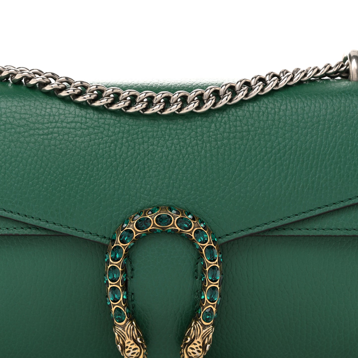 Dollar Calfskin Crystal Small Dionysus Shoulder Bag Emerald