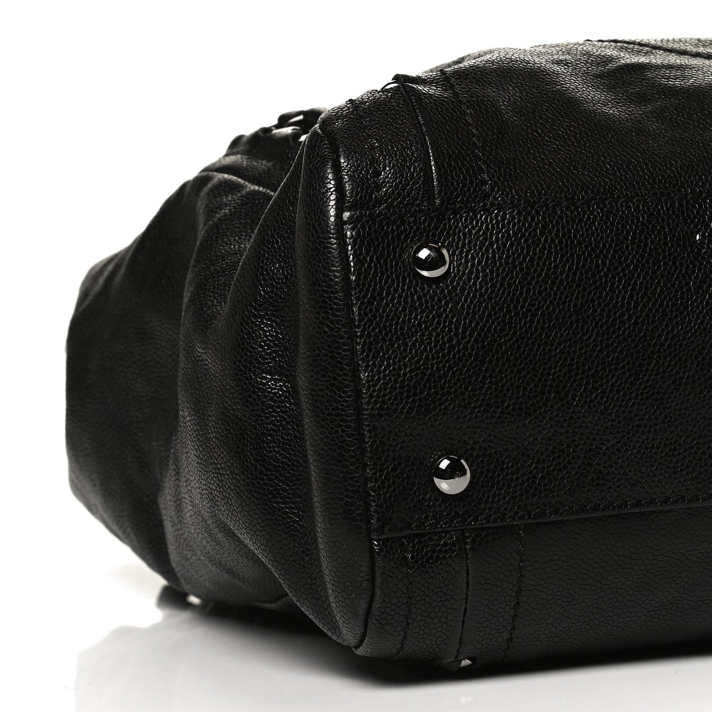 Glazed Caviar Modern Chain Tote Black
