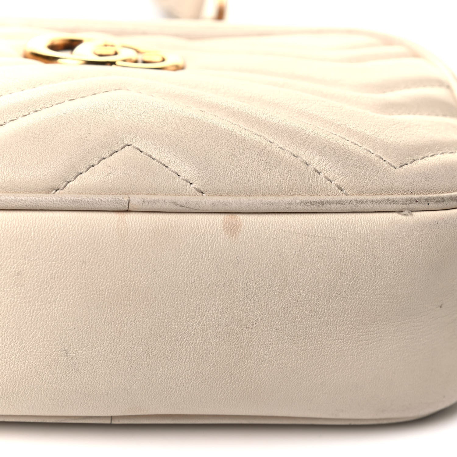 Gucci Calfskin Matelasse Mini GG Marmont Chain Shoulder Bag White 5 of 8