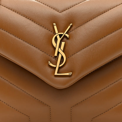 Saint Laurent Calfskin Y Quilted Monogram Small Loulou Chain Satchel Dark Natural 7 of 9