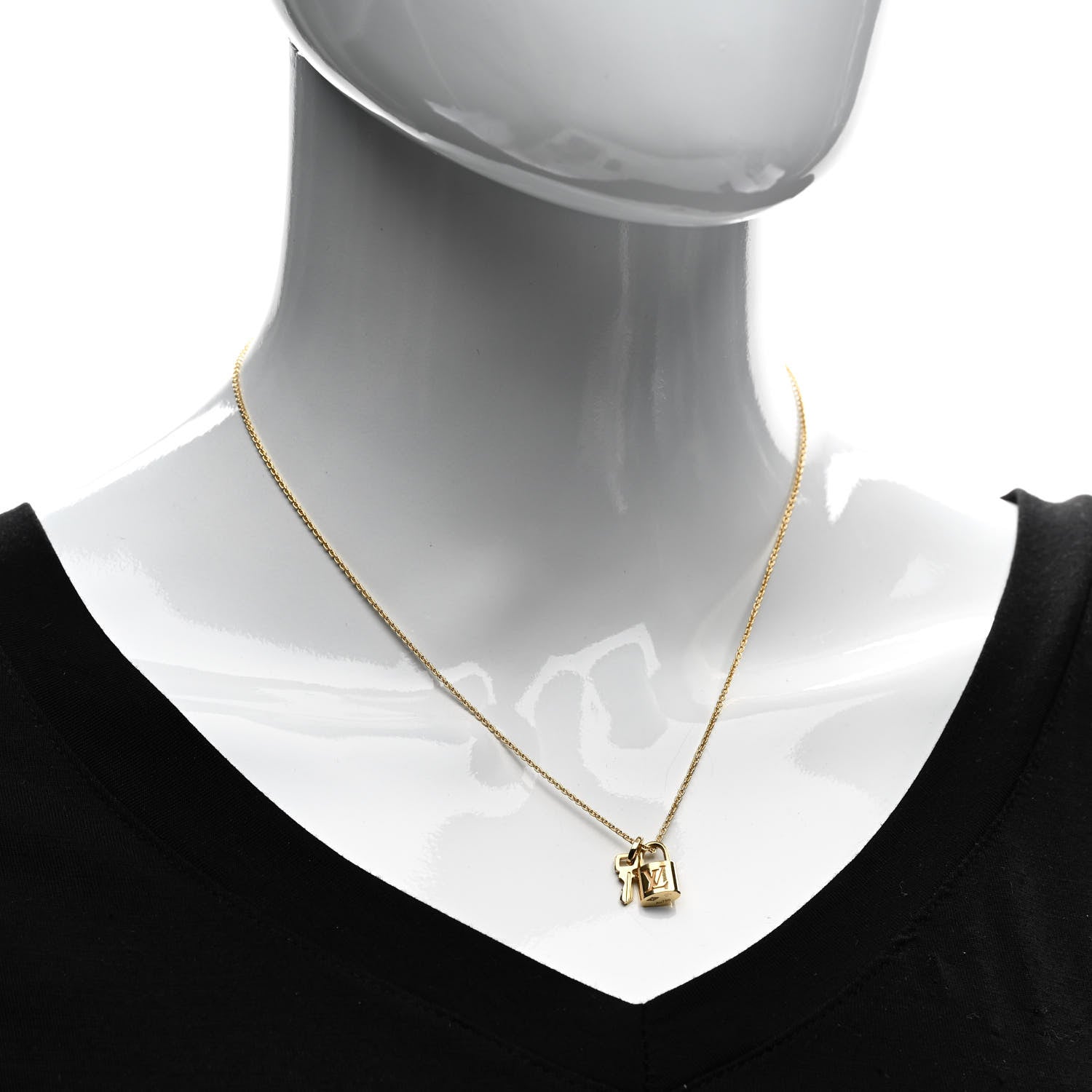 Louis Vuitton 18K Yellow Gold Lockit Key Pendant Necklace 2 of 5