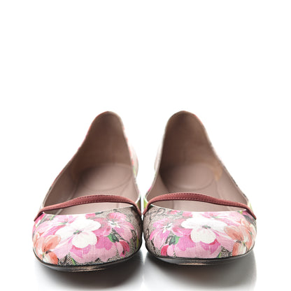 Gucci GG Supreme Monogram Blooms Ballet Flats 39 Beige Multicolor Dry Rose 2 of 12