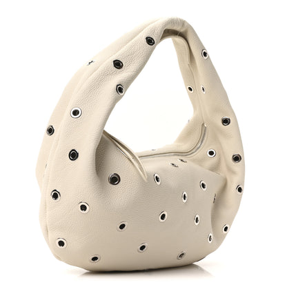 Khaite Pebbled Calfskin Grommet Medium Olivia Hobo Dark Ivory 3 of 9