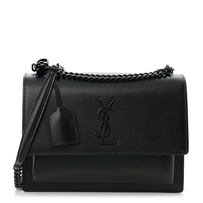 Saint Laurent Calfskin Medium Monogram Monochrome Sunset Black 1 of 15