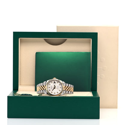Rolex Stainless Steel 18K Yellow Gold Diamond 36mm Oyster Perpetual Datejust Watch Silver Jubilee 126233 5 of 5