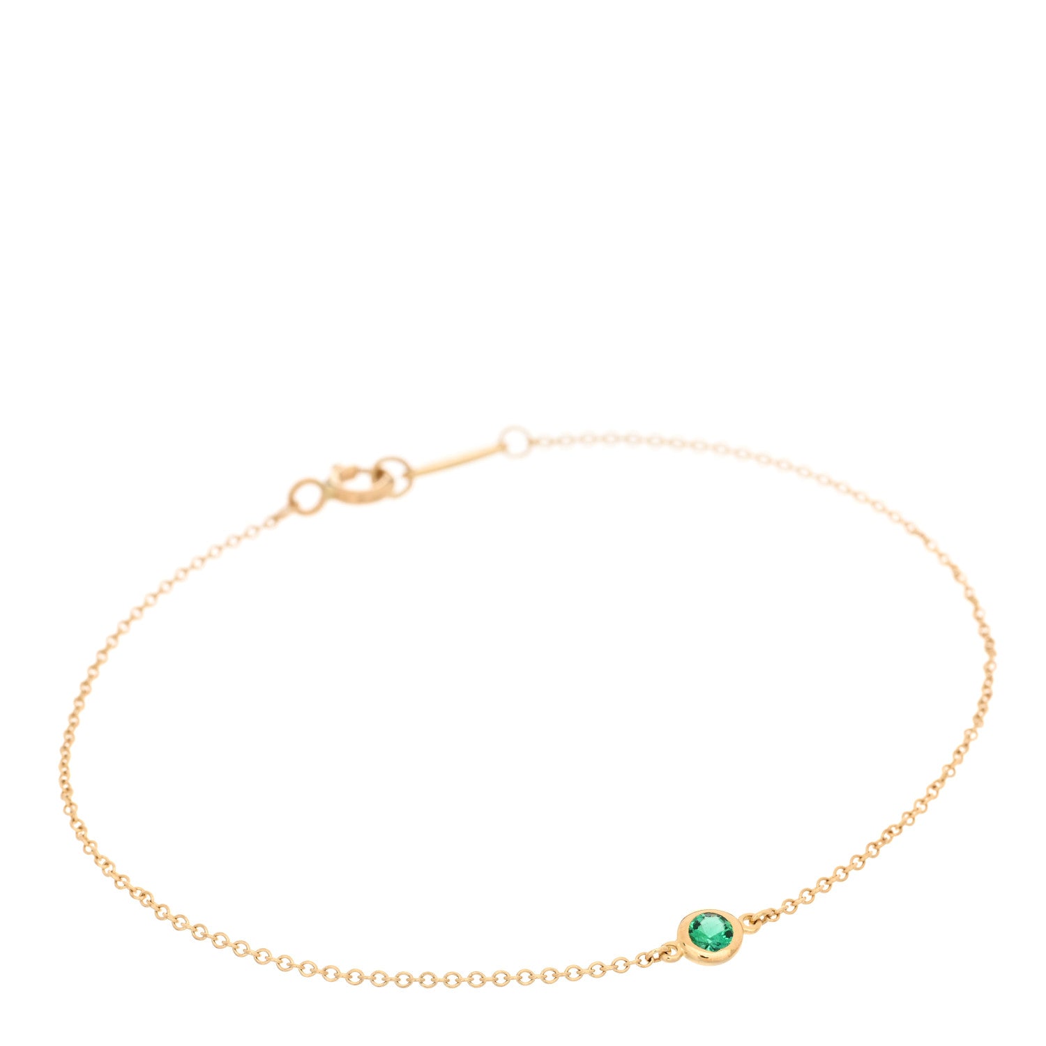 Tiffany 18K Yellow Gold Emerald Elsa Peretti Color By The Yard Bracelet 1 of 4
